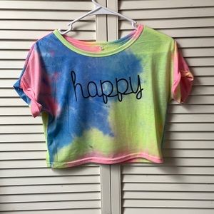 Happy crop tee, small